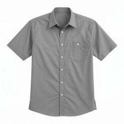Men's Shirt Gray Short Sleeve Button Up Shirt
