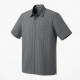 Men's Short Sleeve Gray Plaid Button Up Shirt