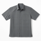 Men's Short Sleeve Gray Plaid Button Up Shirt