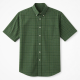 Men's Green Plaid Short Sleeve Button Down Shirt