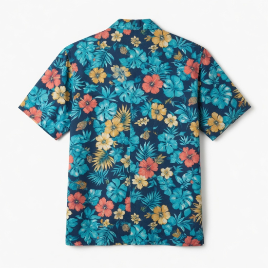 Men's Short Sleeve Button Down Hawaiian Shirts Cotton Blend