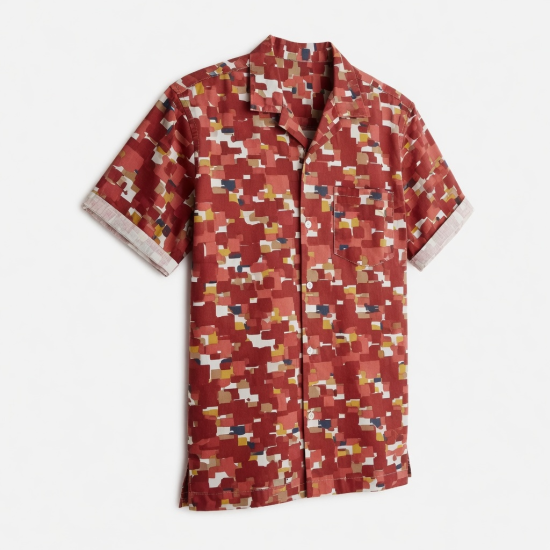 Men's Short Sleeve Shirt, Red Multi