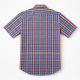 Men's Short Sleeve Plaid Shirt Cotton Multi Color Red/Blue
