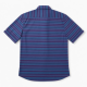 Men's Short Sleeve Striped Shirt Cotton DK Purple-Blue