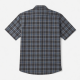 Men's Short Sleeve Plaid Shirt Cotton-Polyester DK Gray