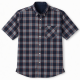 Men's Short Sleeve Plaid Shirt Cotton-Polyester DK Navy