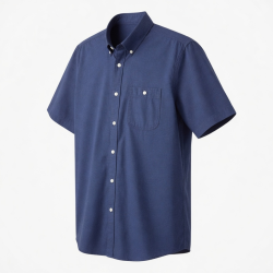 Men's Regular Fit Short Sleeve Shirt, Indigo Multi