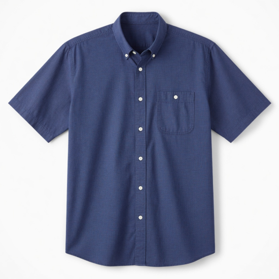 Men's Regular Fit Short Sleeve Shirt, Indigo Multi