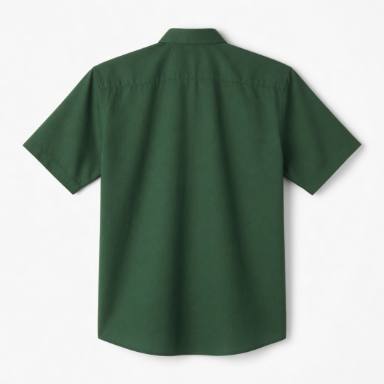 Men's Short Sleeve Woven Shirt, Green