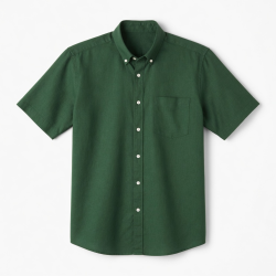 Men's Short Sleeve Woven Shirt, Green