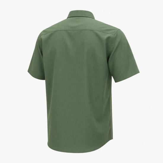 Men's Short Sleeve Woven Shirt, Green (6517)