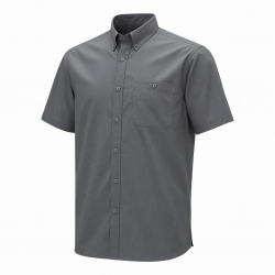 Men's Short Sleeve Woven Tech Shirt Grey