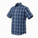 Men's Short Sleeve Plaid Shirt Cotton Navy