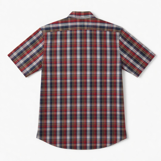 Men's Short Sleeve Plaid Shirt Multi Color