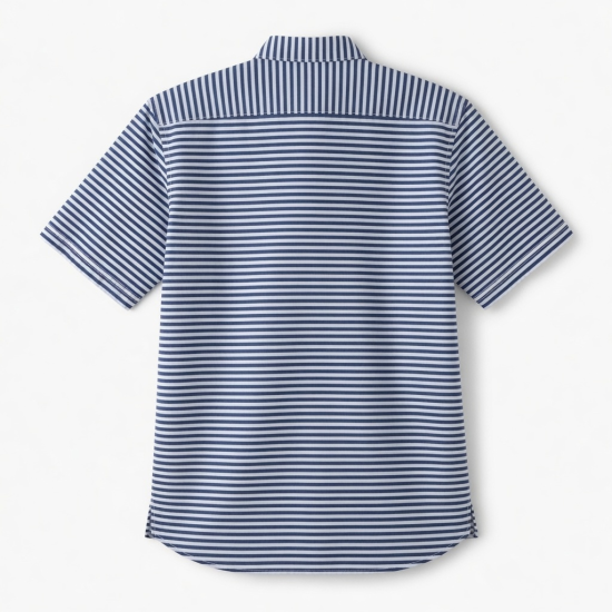 Men's Striped Short Sleeve button down Shirt