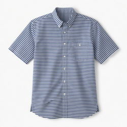 Men's Striped Short Sleeve button down Shirt