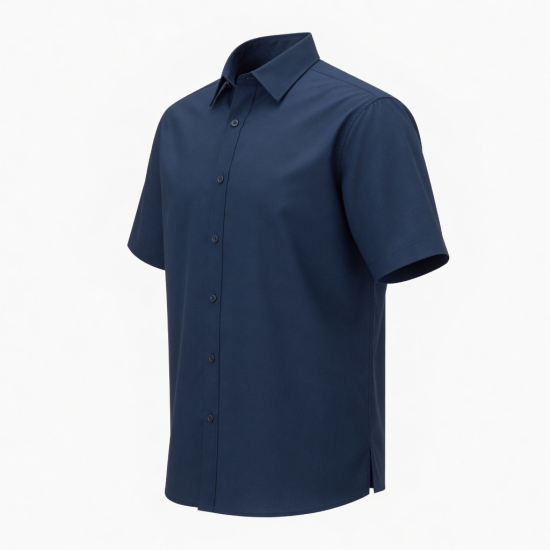 Men's Short Sleeve Everyday Performance Button Up Shirt Ink Blue