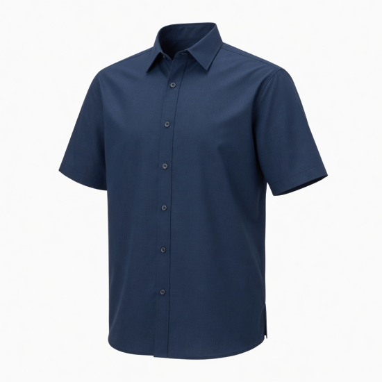 Men's Short Sleeve Everyday Performance Button Up Shirt Ink Blue