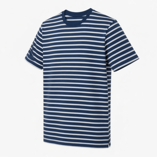 Men's T Shirt Tee Short Sleeve Striped 100% Cotton