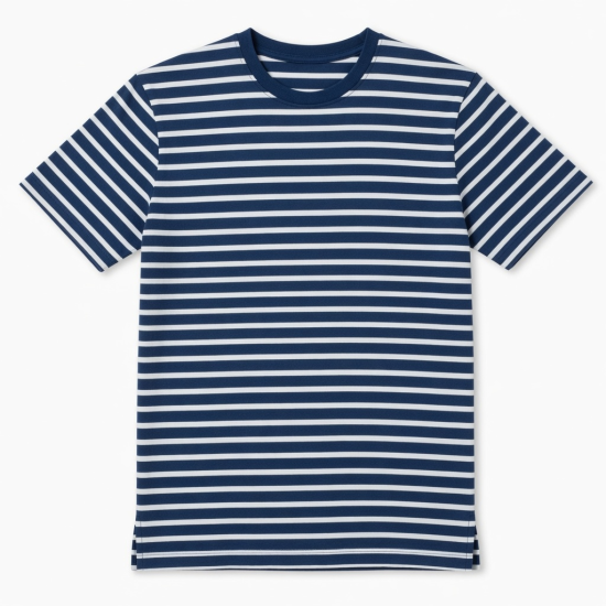 Men's T Shirt Tee Short Sleeve Striped 100% Cotton