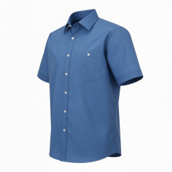 Men's Blue Short Sleeve Shirt