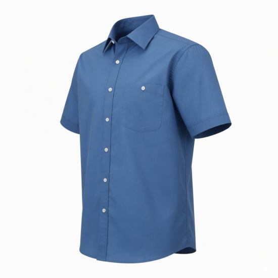Men's Blue Short Sleeve Shirt