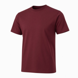 Men's Burgundy Logo T-Shirt Short Sleeve Casual Tee