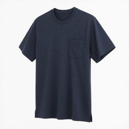Men's Navy Heather Short Sleeve Shirt