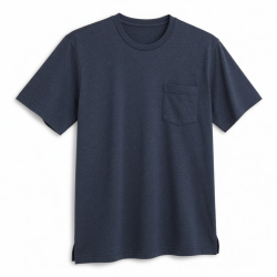 Men's Navy Heather Short Sleeve Shirt