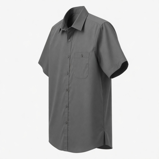 Men's Gray Short Sleeve Shirt