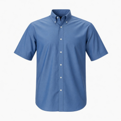 Men's Short Sleeve Collar Blue Extra
