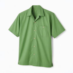 Men's Collectible Green Short Sleeve Shirt with Pocket
