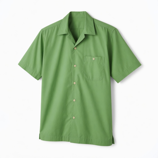 Men's Collectible Green Short Sleeve Shirt with Pocket