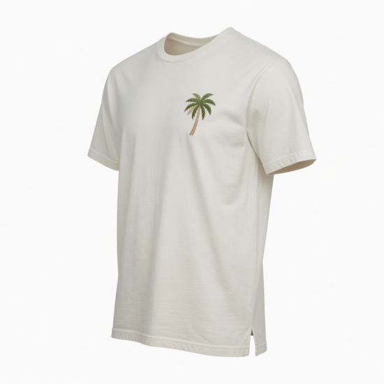 Men's Short Sleeve t-shirt Palm Tree Embroidery
