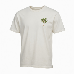 Men's Short Sleeve t-shirt Palm Tree Embroidery