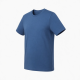 Men's Blue Crew Neck Solid Logo Short Sleeve T-Shirt